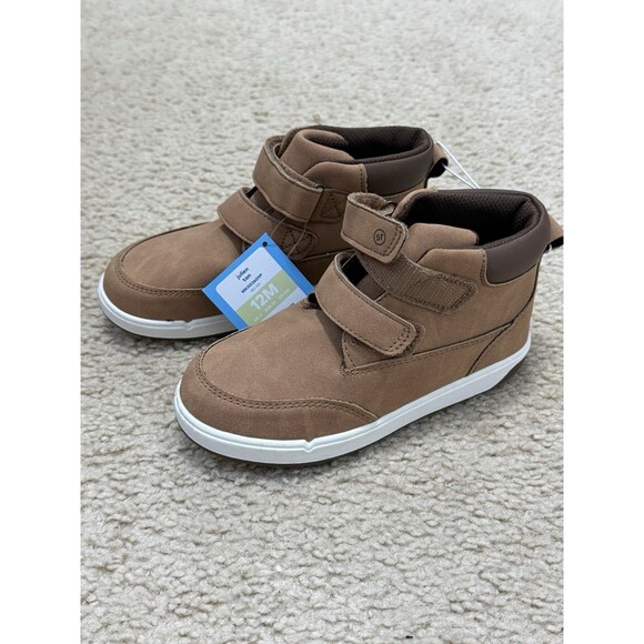 NEW BOYS STRIDE RITE MUNCHKIN JULIEN FAUX SUEDE HIKING ANKLE BOOTS SZ 12 TAN - Picture 1 of 9